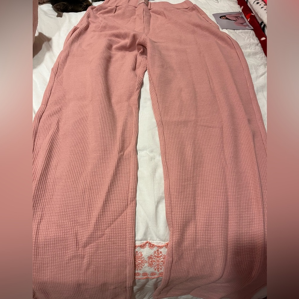 Comfrt Baby Pink Waffle Sweatpants